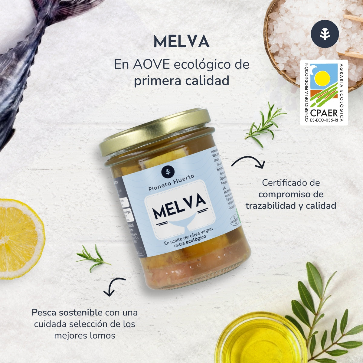 Pack of 12x Fregola in extra virgin olive oil ECO Planeta Huerto 190 g