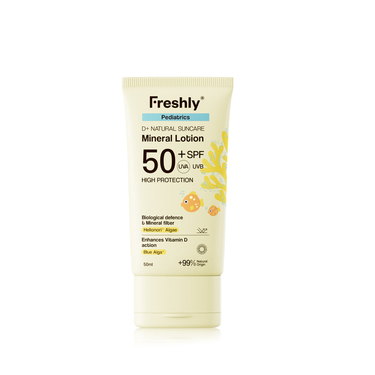 Pediatrics D+ Natural Suncare Mineral Lotion SPF50 Freshly Cosmetics 50 ml