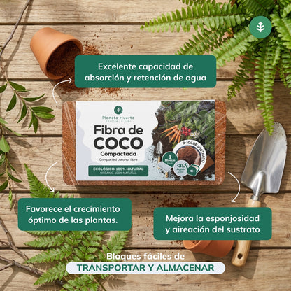 Pack 3x Sustrato Fibra de Coco Planeta Huerto 70 Litros