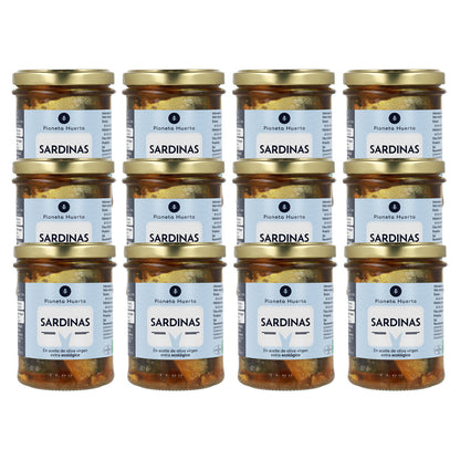 12-pack of Sardines in Extra Virgin Olive Oil ECO Planeta Huerto 190g