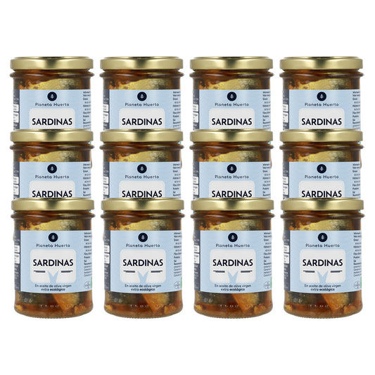 12er-Pack Sardinen in nativem Olivenöl extra ECO Planeta Huerto 190 g