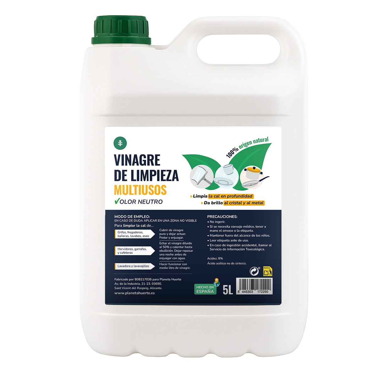 Aceto di pulizia bianco 5L Planeta Huerto