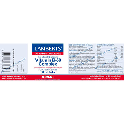 Vitamin-B-Komplex 50 Lamberts, 60 Tabletten