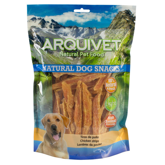 Snack natural para perros Tiras de pollo Arquivet  1Kg