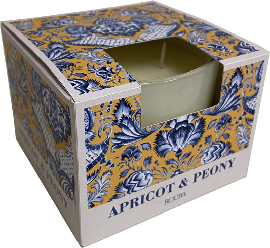 Jaipur Aprikosen- &amp; Pfingstrosen-Duftkerze, 3 Dochte, Roura