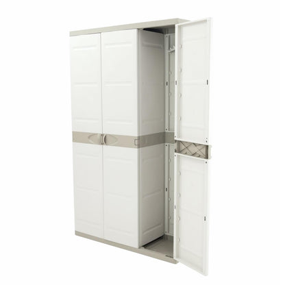 Armoire à 3 portes avec balai 105 cm Titanium Plastiken Beige (reconditionnée)