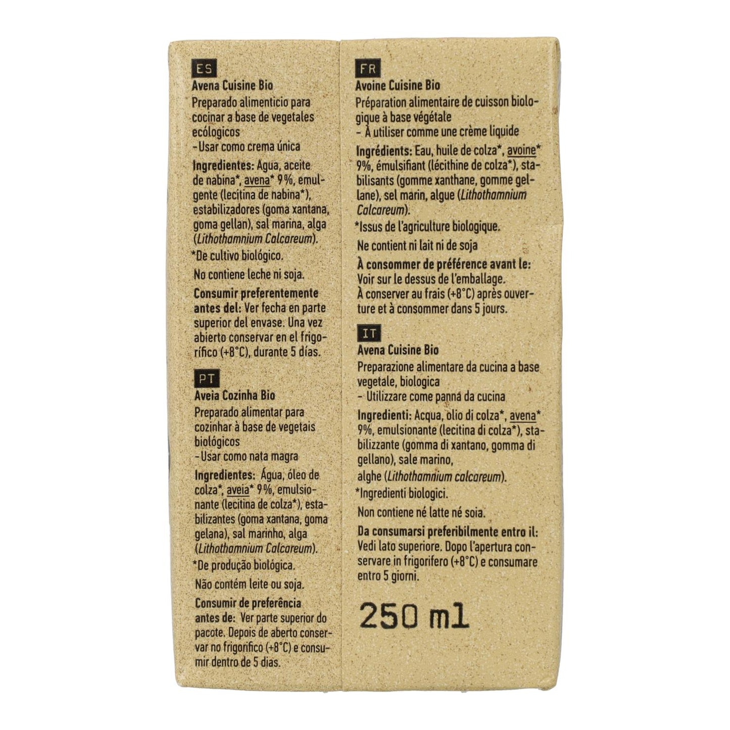 Leichte Hafercreme Cuisine Oatly Bio, 250 ml