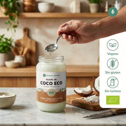 Confezione 3x Olio di cocco vergine ECO Planeta Huerto 1L