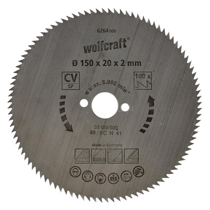 Wolfcraft Kreissägeblätter für feine Schnitte 190 x 16 mm 100 Zähne