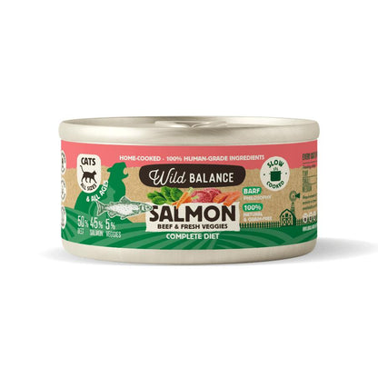 Boîte de saumon et de bœuf BARF pour chats Wild Balance 120 g