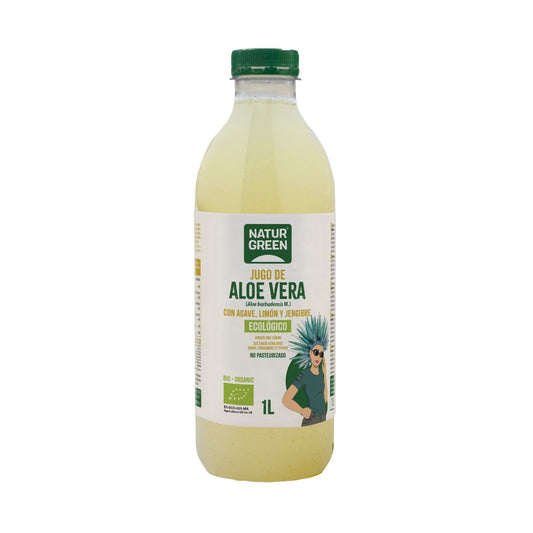 Aloe vera-juice med agave, citron och ingefära NaturGreen 1 L
