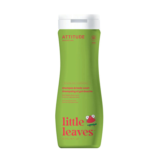 Super Leaves kids Shampoo e gel 2 in 1 per bambini Anguria e cocco Attitude 473 ml