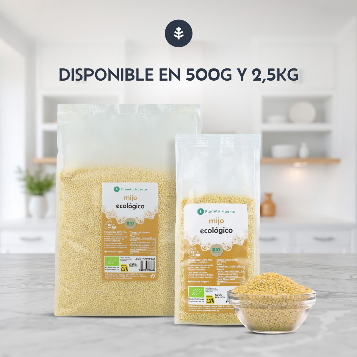 Peeled millet ECO Planeta Huerto 2,5 kg