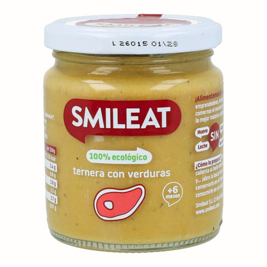 Smileat ekologisk burk med kalvkött och grönsaker +6 månader 230 g