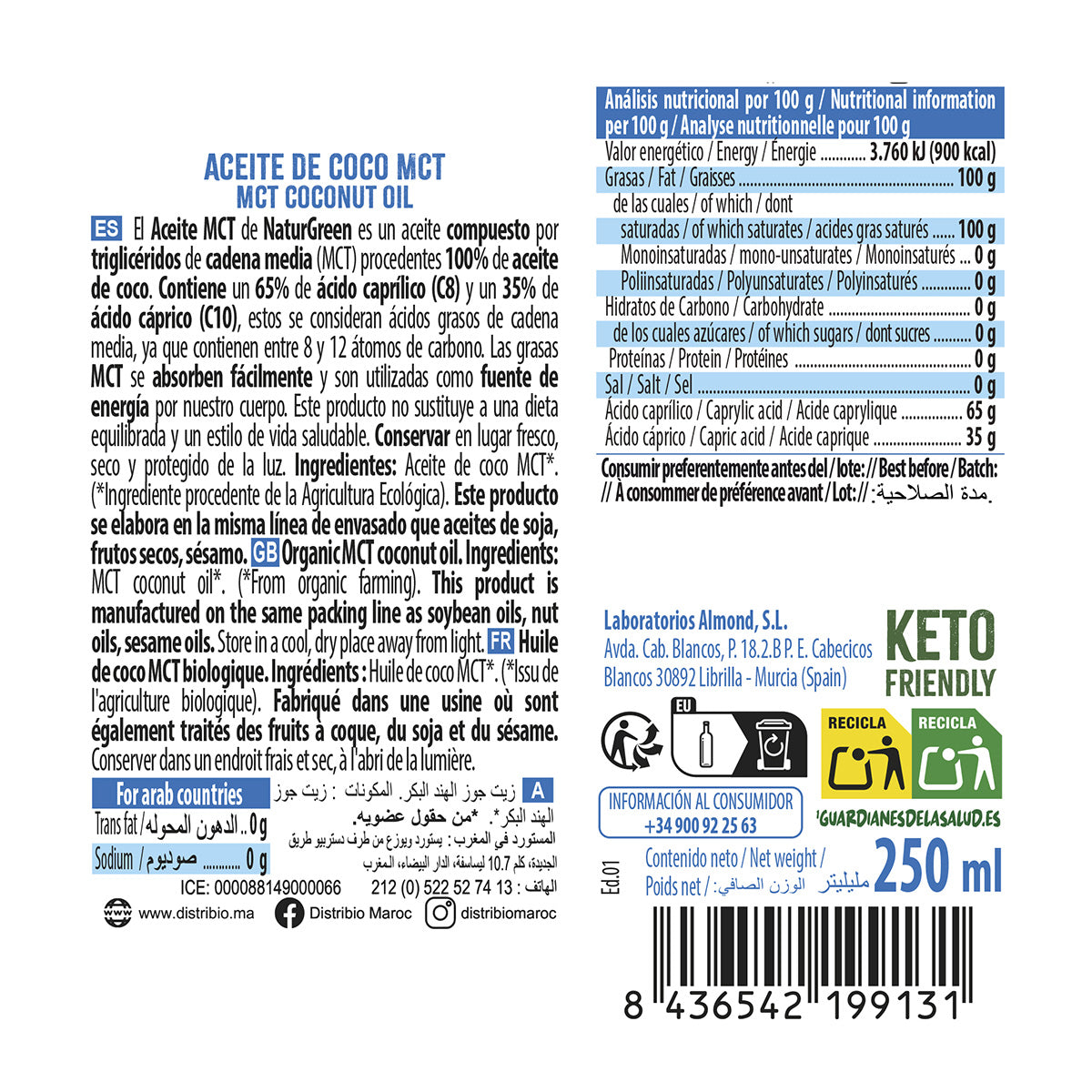 Bio-MCT-Kokosöl NaturGreen 250 ml