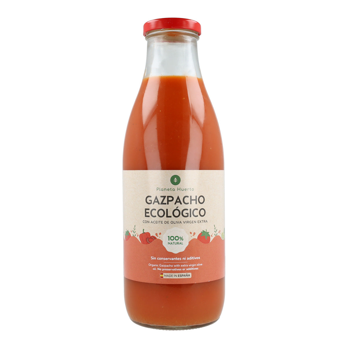 Pack 6x Gazpacho traditionnel BIO avec huile d'olive vierge extra Planeta Huerto 1L