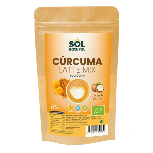 Mélange pour latte au curcuma bio 200 g Sol Natural
