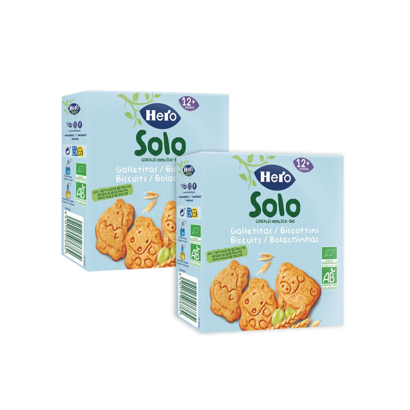 Confezione promozionale 2x Biscotti a forma di animali Solo Cereali 100 g-Hero Solo