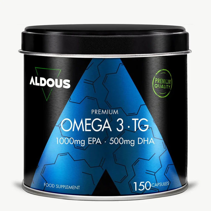 Omega-3-Kapseln Premium 1000 mg EPA und 500 mg DHA Aldous Bio 150 Kapseln