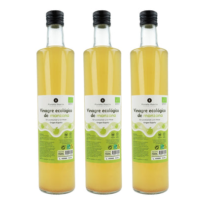 Pack 3x Unfiltered ECO apple vinegar Planeta Huerto 750 ml