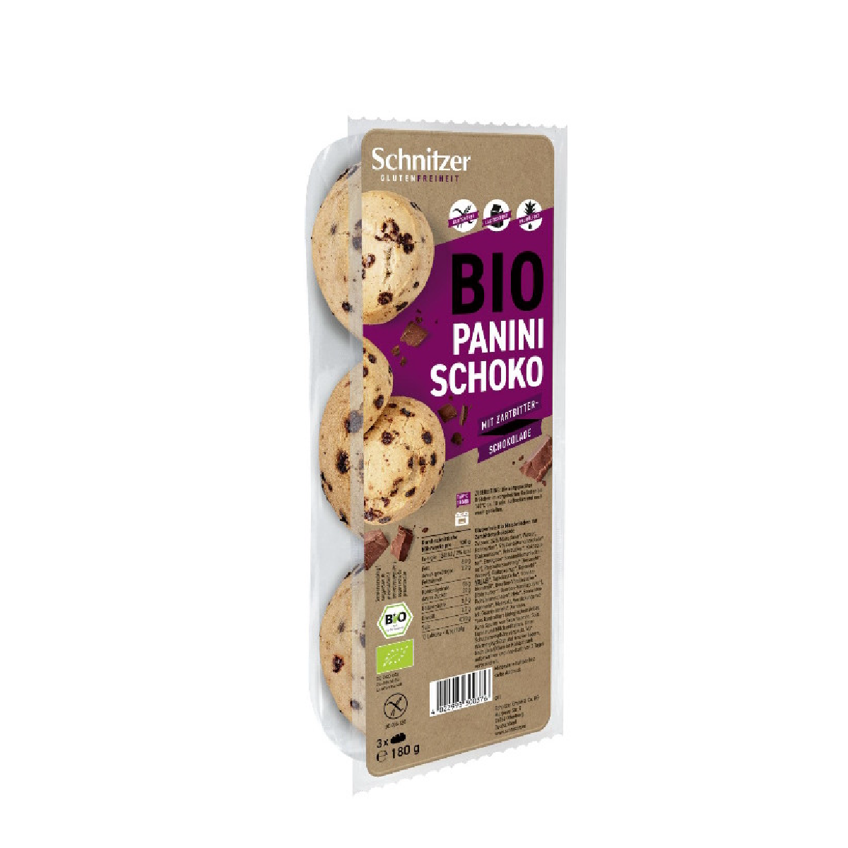 Panini Panini con scaglie di cioccolato senza glutine Schnitzer 180 g
