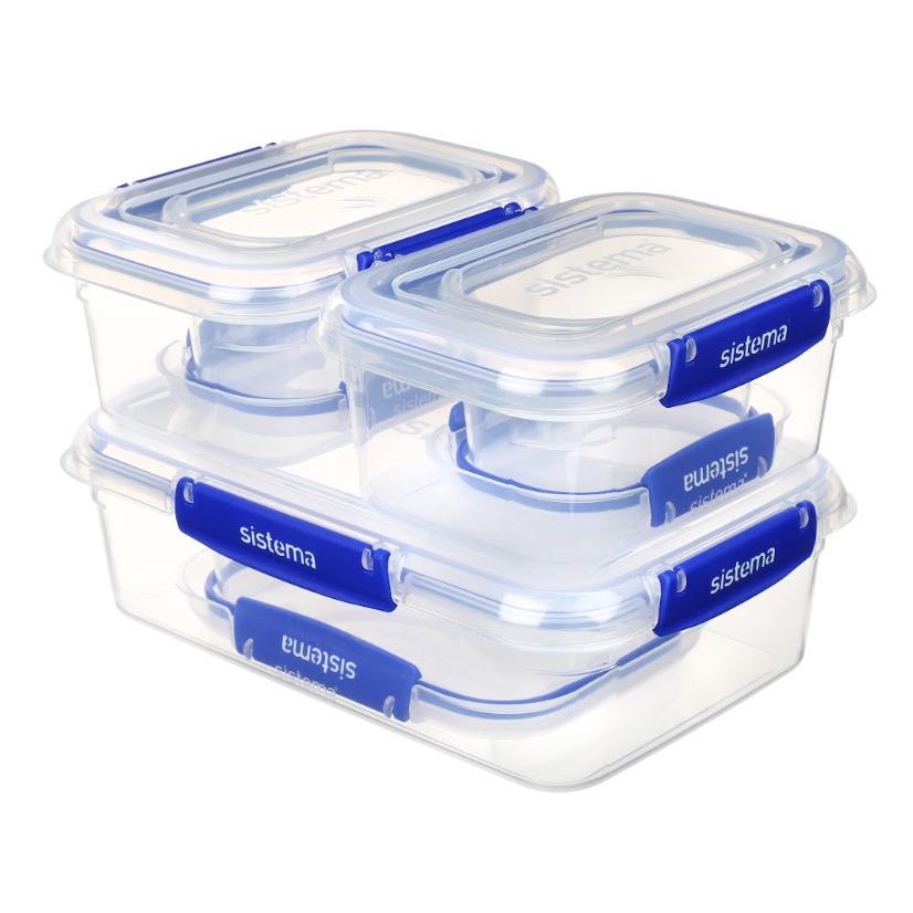 Packung luftdichte Behälter Sistema Klip It+ 6 Stück