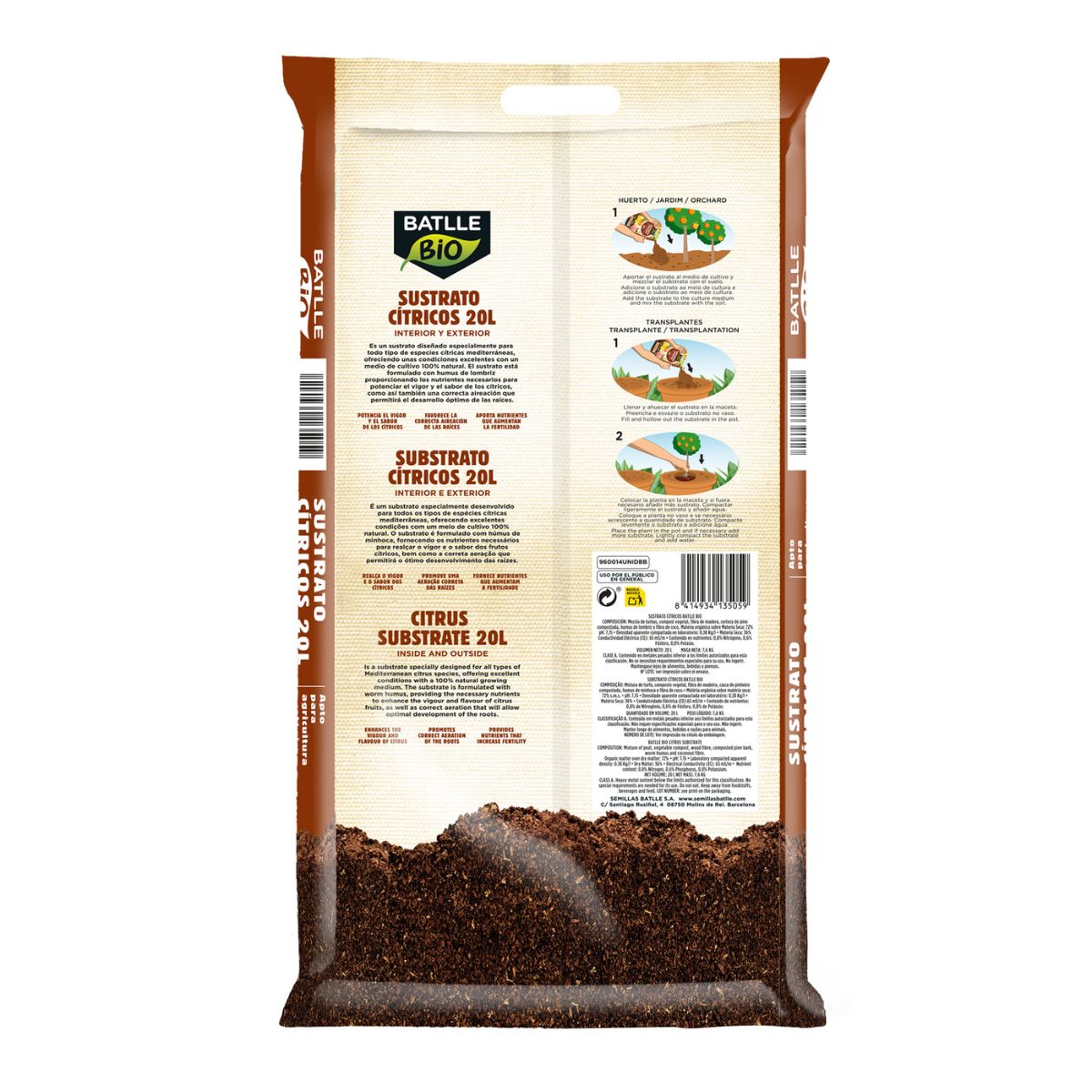 Ekologiskt citrusbaserat substrat Batlle Bio 20 L