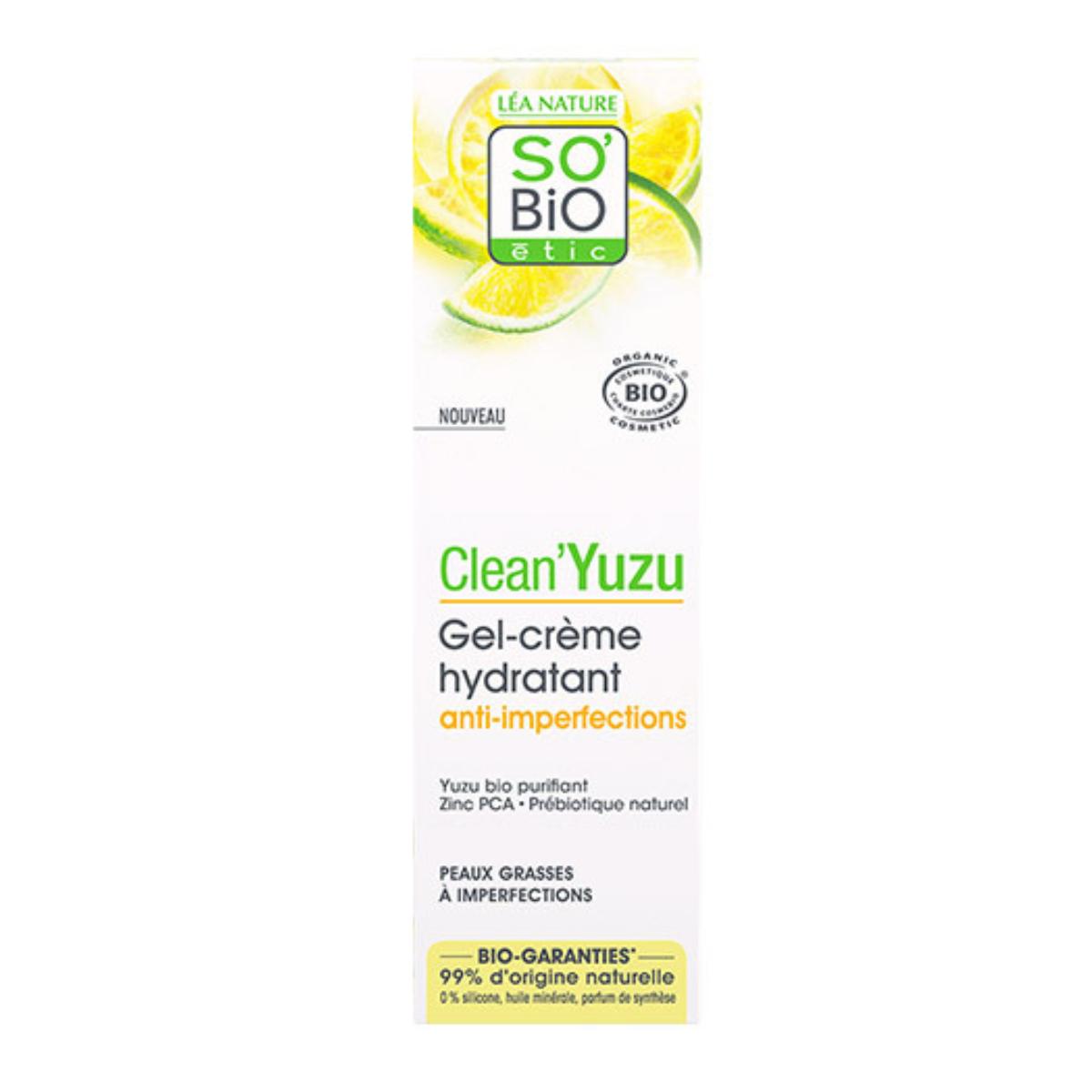 Clean Yuzu Anti-Blemish Moisturising Gel Cream, So'Bio étic, 40 ml