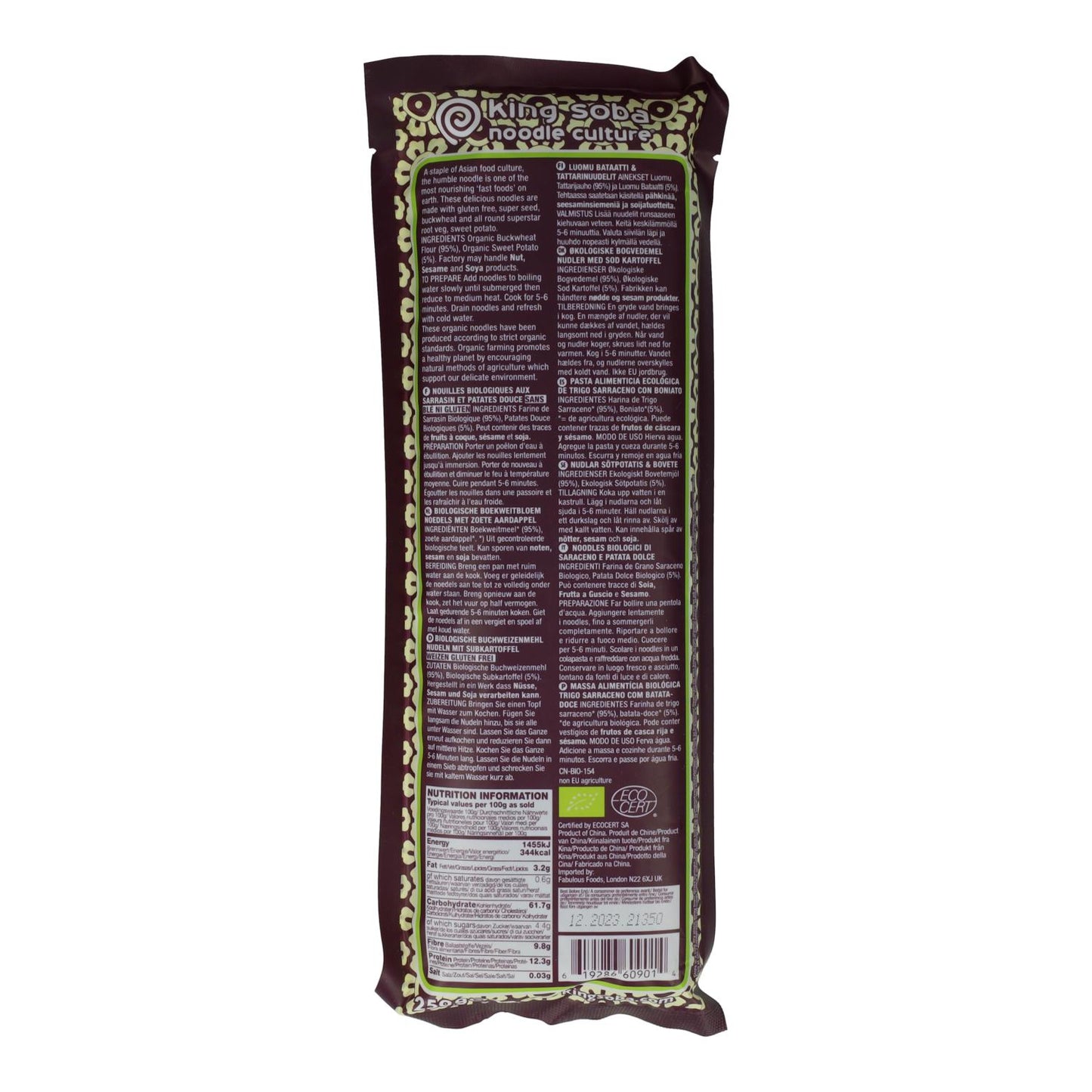 King Soba Buckwheat and Sweet Potato Noodles 250 g