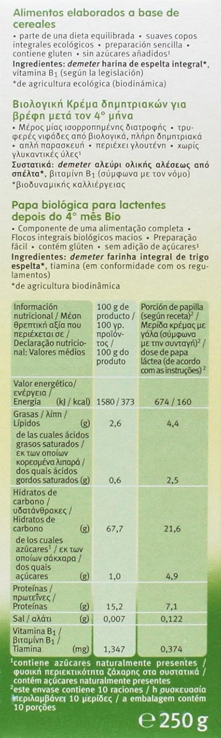 Pappa biologica di farro +4 mesi Holle 250 g