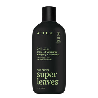 Super Leaves 2-in-1-Shampoo und Conditioner Bergamotte und Matcha 415 ml