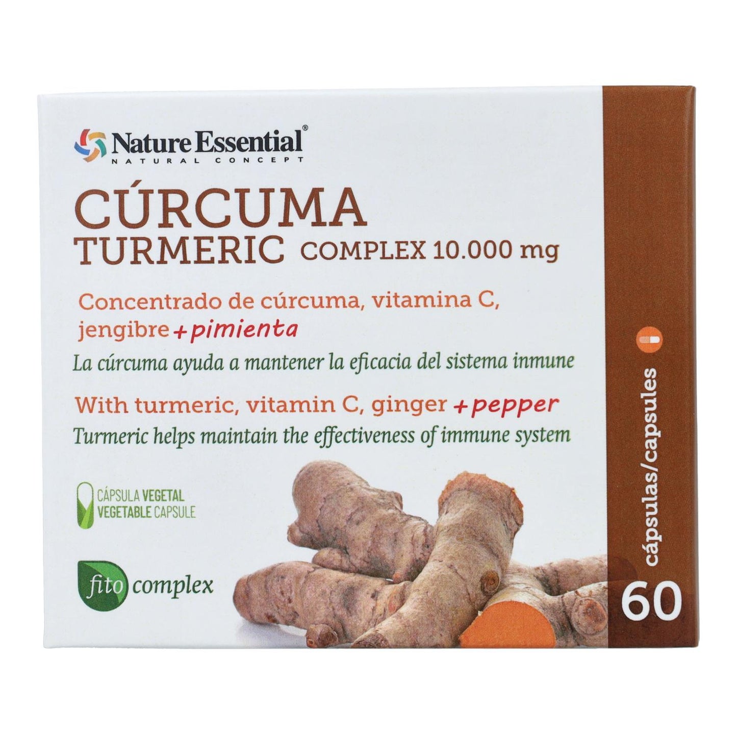 Gurkmeja-komplex Nature Essential 10000 mg, 60 kapslar