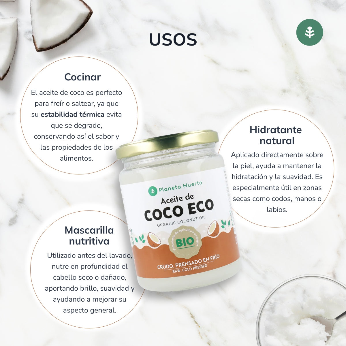 Aceite de coco ECO Planeta Huerto 430 ml