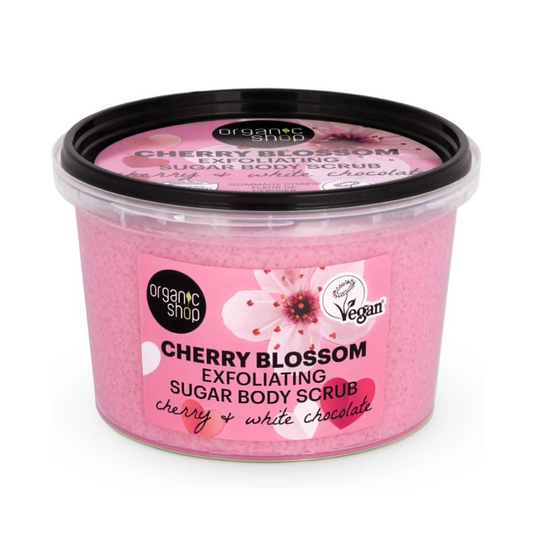 Cherry blossom suiker scrub voor het lichaam Organic Shop 250 ml