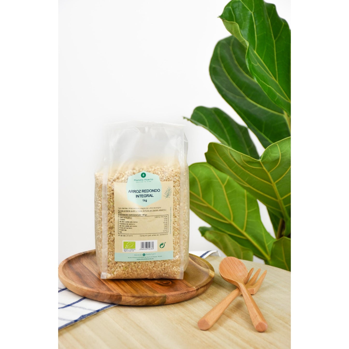 Pack 2x Whole grain round rice ECO Planeta Huerto 1 kg