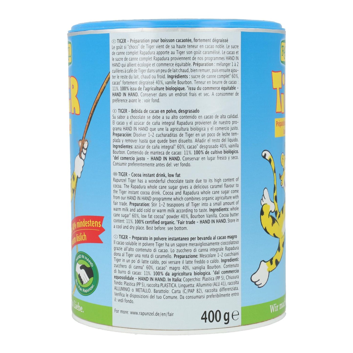 Löslig kakao Tiger Rapunzel 400 g