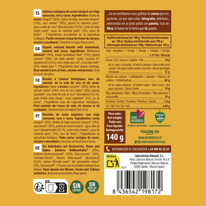 Fullkornskaka med bovete, kokos och kakao Bio NaturGreen 140 g