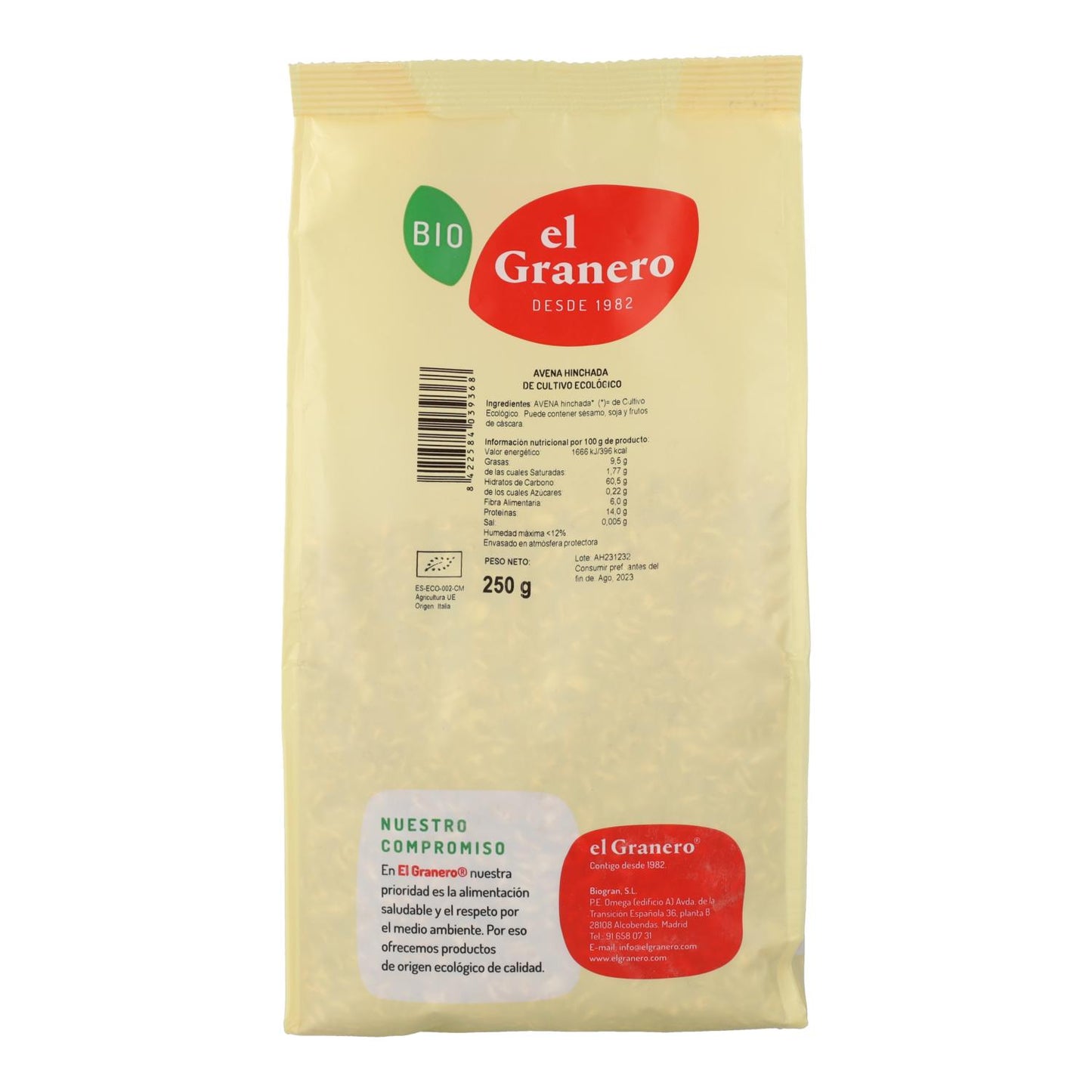 Avena soffiata biologica El Granero, 250 g