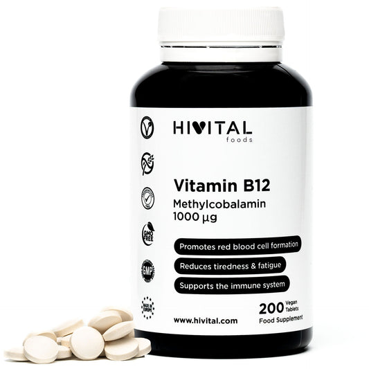 Vitamine B12 Méthylcobalamine 1000 mcg  Hivital 200 comprimés végétaliens