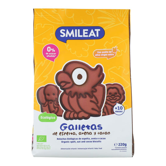 Ciastka orkiszowe, owsiane i kakaowe ECO 220 g Smileat