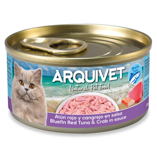 Atún rojo y cangrejo en salsa Arquivet 80 g Comida húmeda para gatos