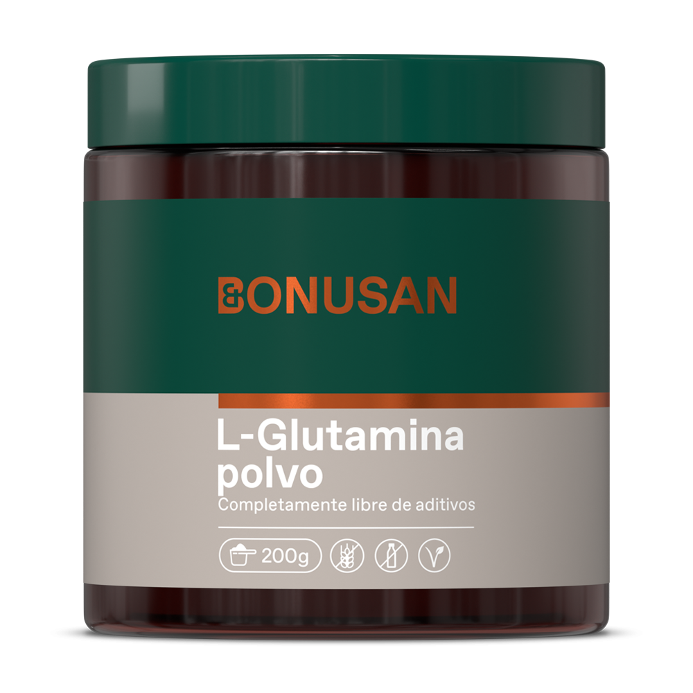 Confezione da 2 L-glutammina in polvere Bonusan, 200 grammi in polvere