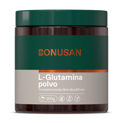 Confezione da 2 L-glutammina in polvere Bonusan, 200 grammi in polvere
