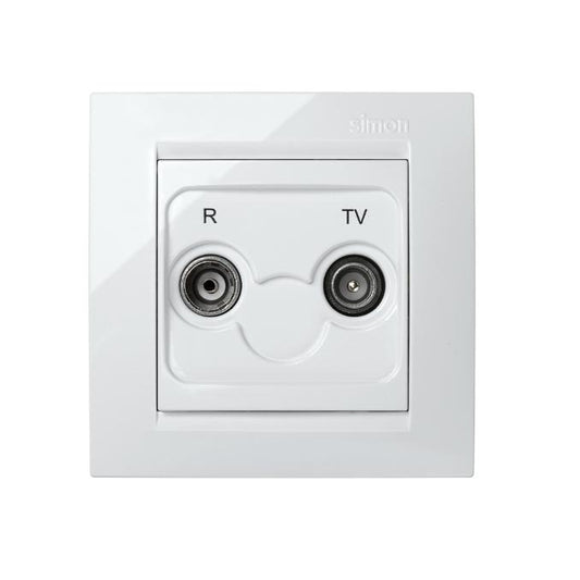 Simon 15 mellanliggande TV-tagning Vit