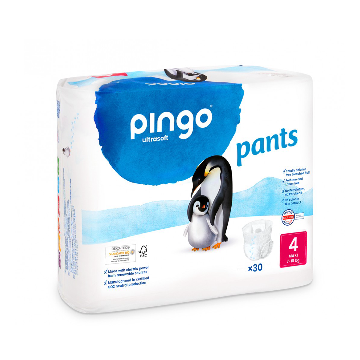 Pingo Size 4 (7-18 kg) Pants Nappies, 30 units