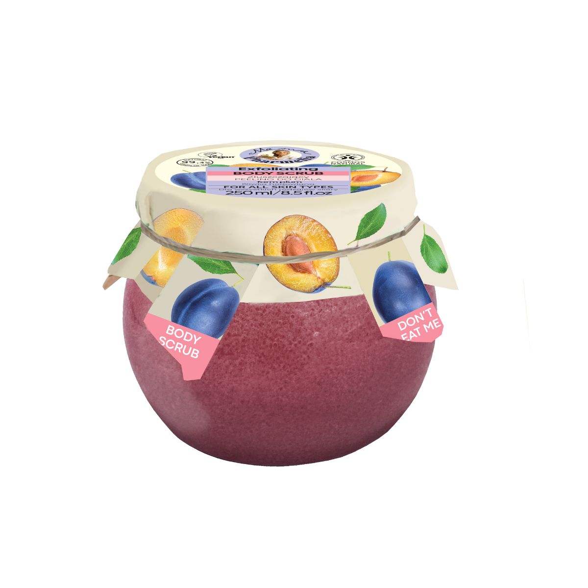 Renovierendes Körperpeeling mit Pflaumen aus biologischem Anbau, Mama Pharmelia, 250 ml