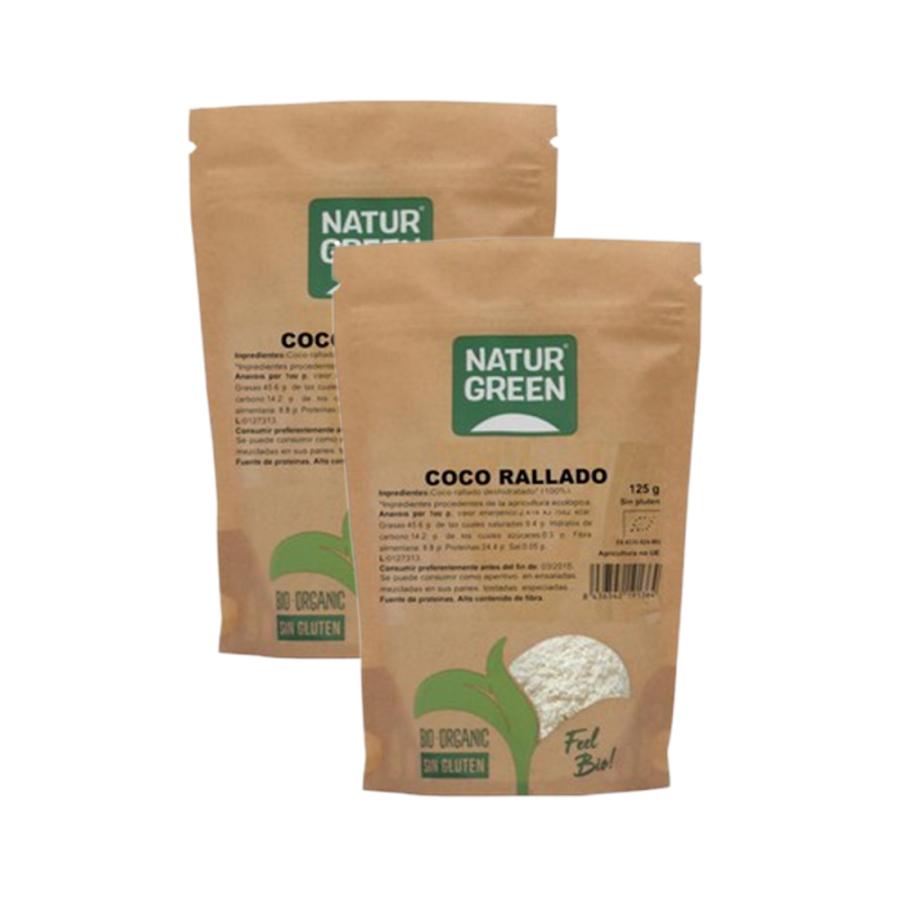 2er-Pack Bio-Kokosraspeln Naturgreen 2 Stück à 125 g