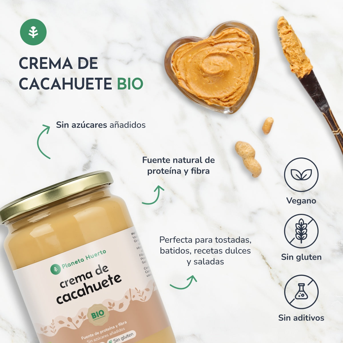 Beurre de cacahuètes ECO Planeta Huerto 2 kg