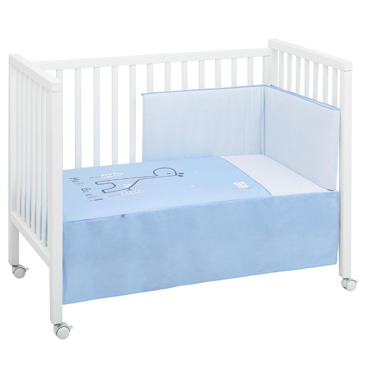 Set aus Bettdecke + Schutz für Kinderbett von BE 60 x 120 cm, verschiedene Farben Lion Kreide
