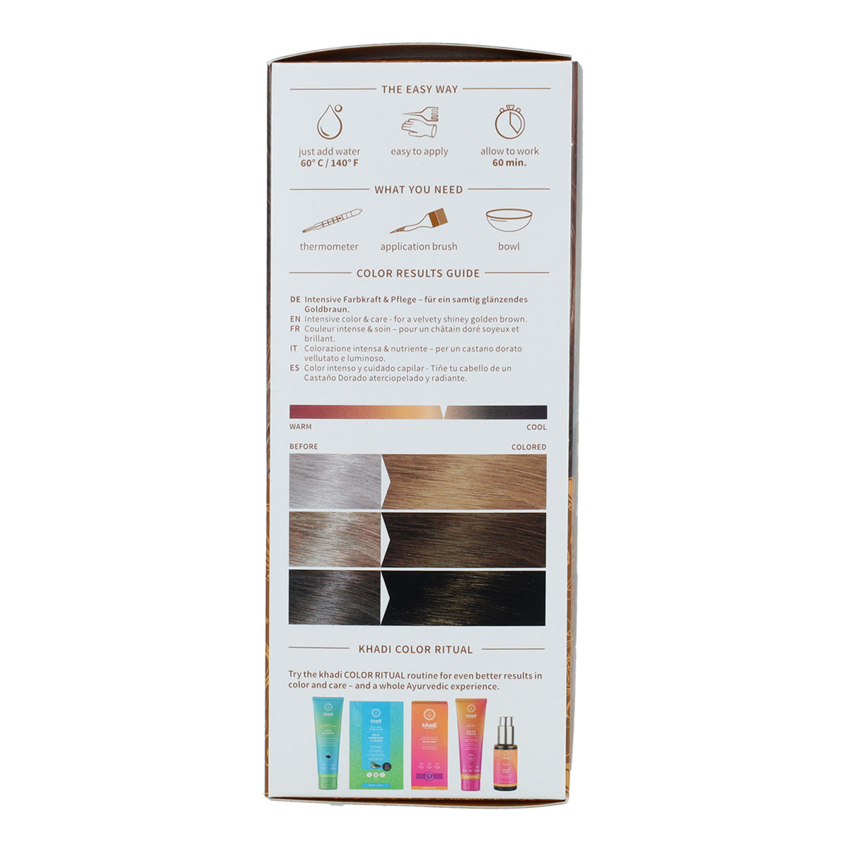 2x-pakket Natuurlijke haarkleurstof goudbruin Khadi 100 g